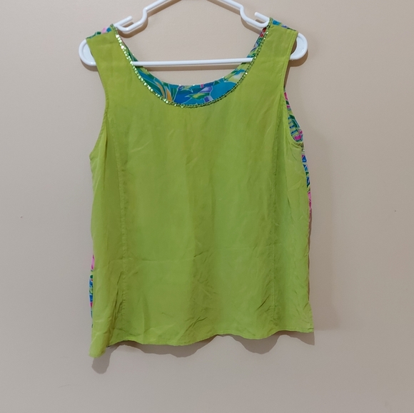 Diane Gilman Tropical Silk Tank Top - Picture 4 of 6